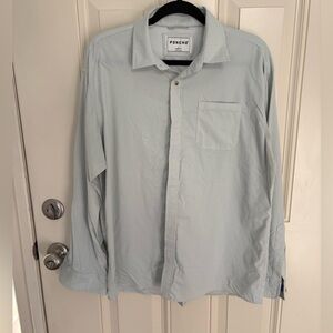 PONCHO Ultra-Lite Button Down Checked Long Sleeve Regular Fit Shirt Size Large